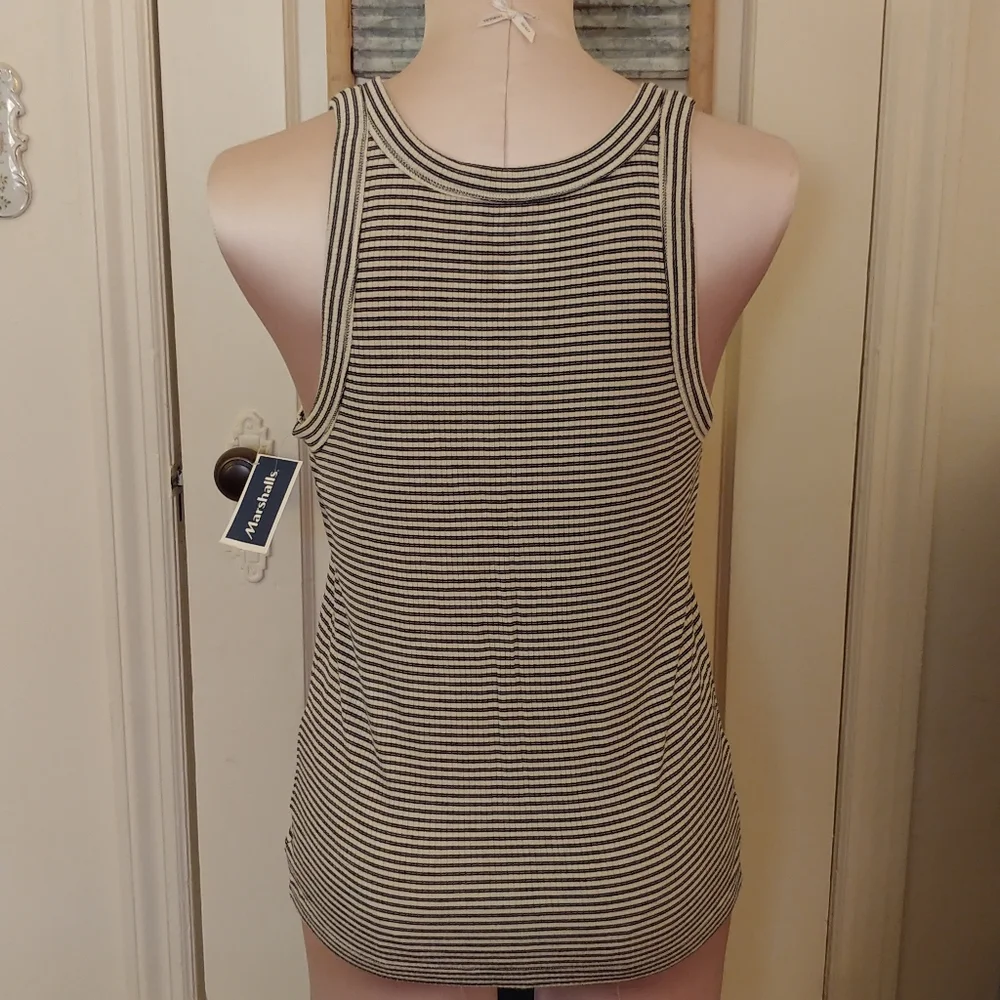 American Eagle Ribbed Tank Top Striped Soft and Sexy Shirt - Picture 5 of 6